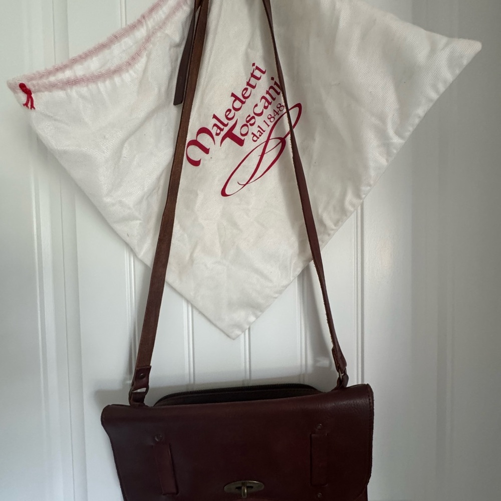 Dark Brown Leather Shoulder Bag